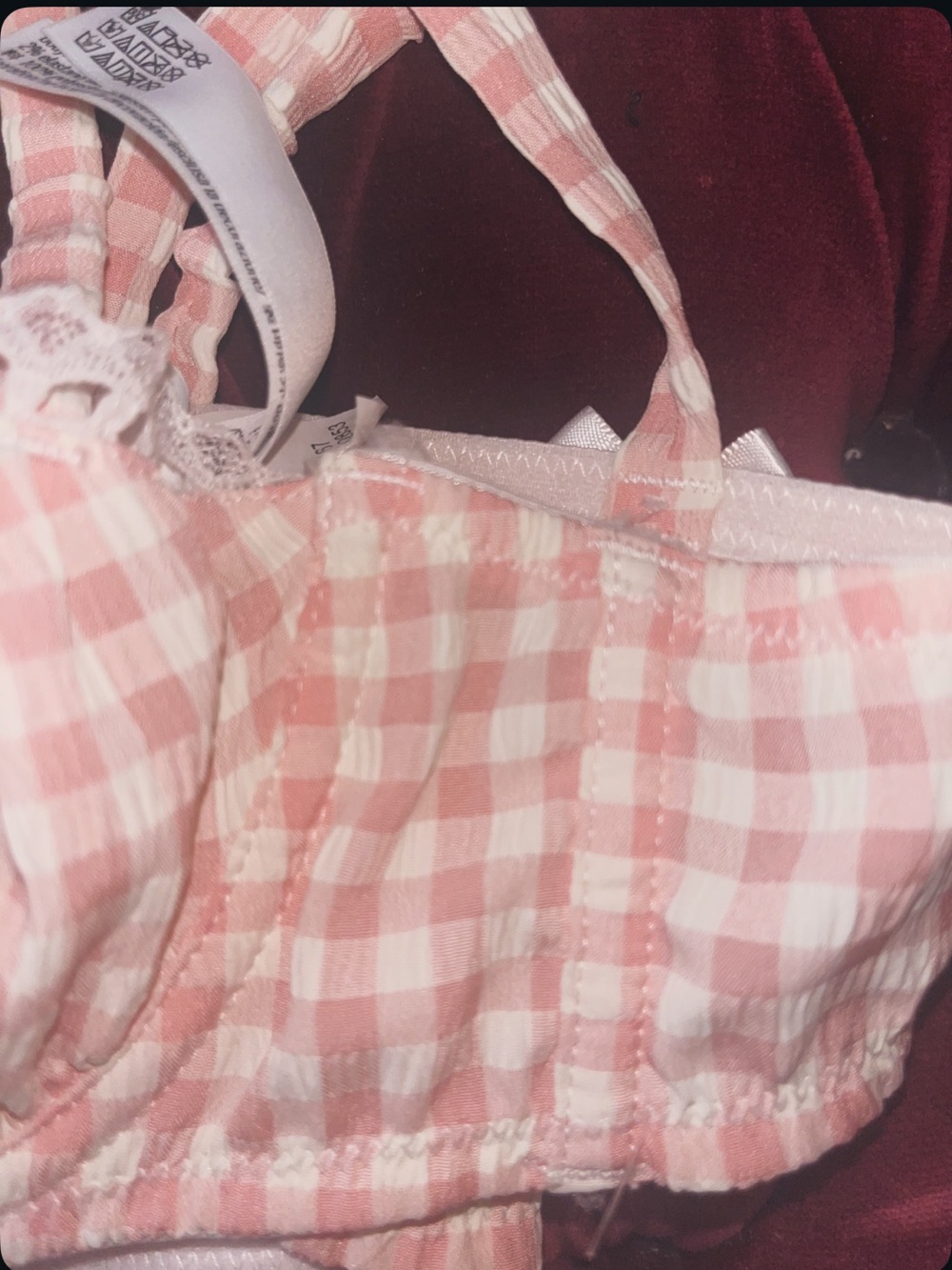 For Love & Lemons Petal Gingham Underwire Bra - Picture 3 of 3